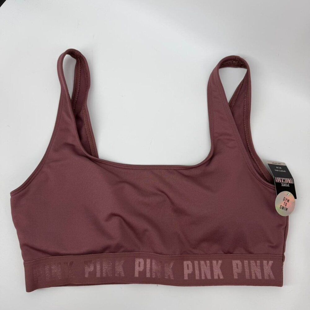 NWT Victoria's Secret PINK brown sports padded bra Size S
